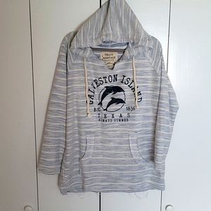 Relaxed fit linen beach hoodie